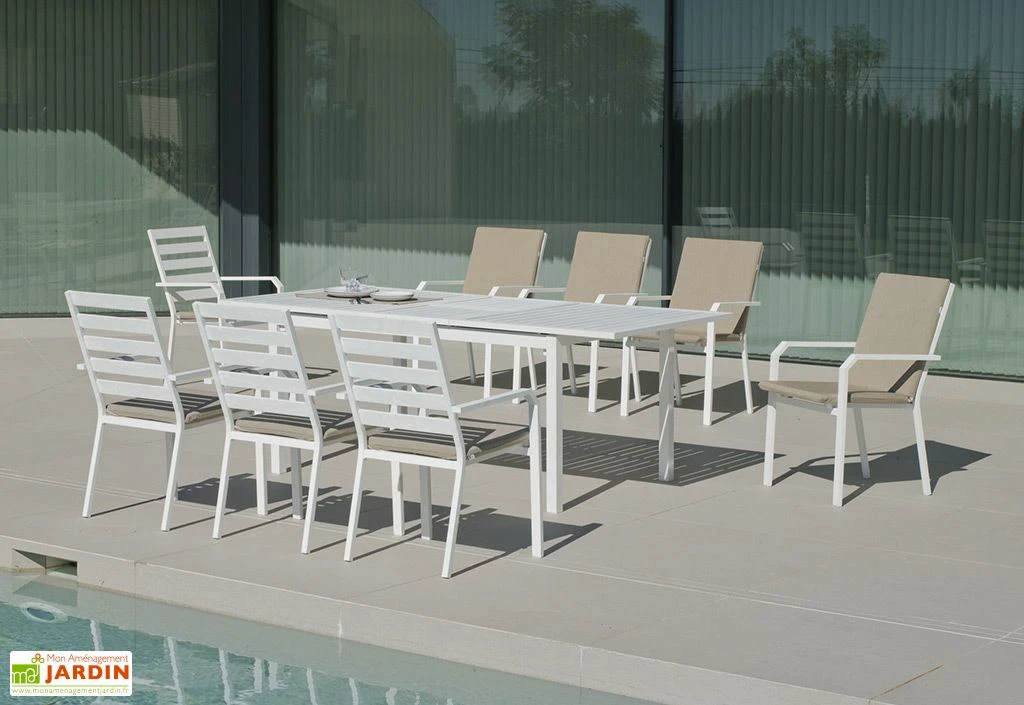 Hevea Table De Jardin Extensible En Aluminium Blanc Sarana 4 Hevea Table De Jardin Extensible En Aluminium Blanc Sarana – Image 4