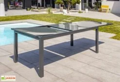 Table De Jardin Extensible Aluminium Et Verre Tolede 200/300 Cm -Abriet Mobilier Soldes Boutique table jardin extensible aluminium verre tolede 200 300 cm 1