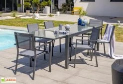 Table De Jardin Extensible Aluminium Et Verre Tolede 200/300 Cm -Abriet Mobilier Soldes Boutique table jardin extensible aluminium verre tolede 200 300 cm 5