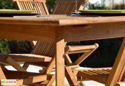 Table De Jardin Extensible En Bois De Teck Massif Tahiti 180/240 Cm -Abriet Mobilier Soldes Boutique table jardin extensible bois teck massif tahiti 180 240 cm 1