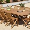 Table De Jardin Extensible En Bois De Teck Massif Tahiti 180/240 Cm