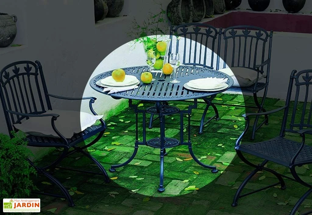 Table De Jardin Ronde Aluminium Teide-Marbella 90cm 2 Table De Jardin Ronde Aluminium Teide-Marbella 90cm – Image 2