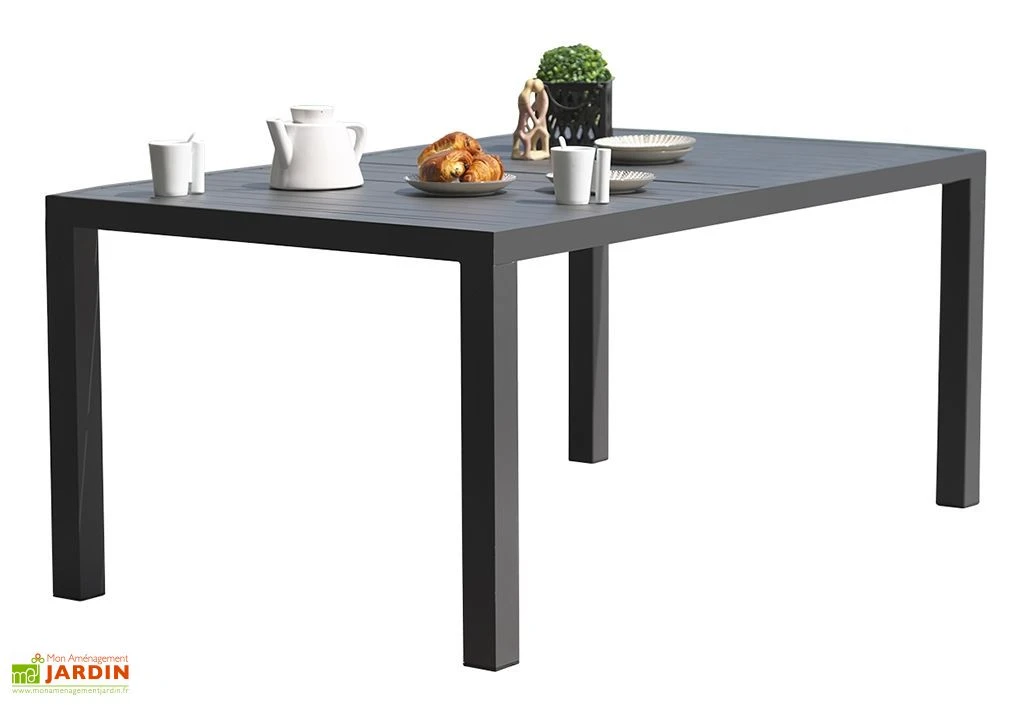 Table De Jardin Miami En Aluminium Gris Anthracite – 160 X 90 Cm 2 Table De Jardin Miami En Aluminium Gris Anthracite – 160 X 90 Cm – Image 2