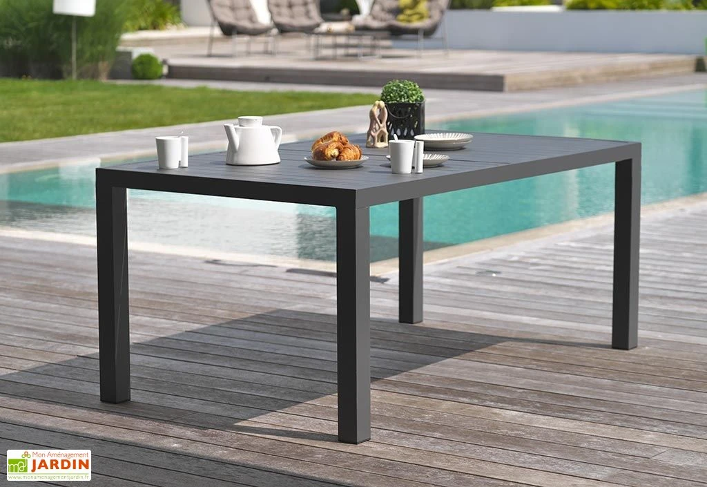 Table De Jardin Miami En Aluminium Gris Anthracite – 160 X 90 Cm 3 Table De Jardin Miami En Aluminium Gris Anthracite – 160 X 90 Cm – Image 3
