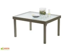 Table De Jardin Extensible En Verre Et Alu - Modulo 135/270 Cm 10 Table De Jardin Extensible En Verre Et Alu - Modulo 135/270 Cm -Abriet Mobilier Soldes Boutique table modulo 135 270 taupe 1