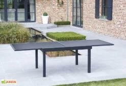Table De Jardin Extensible En Verre Et Alu - Modulo 135/270 Cm 8 Table De Jardin Extensible En Verre Et Alu - Modulo 135/270 Cm -Abriet Mobilier Soldes Boutique table modulo 6 10 noir 1