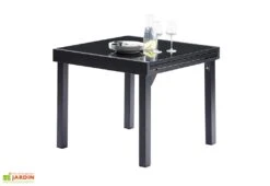 Table De Jardin Extensible Modulo 90x90/180x72cm (l,l,h) 4 Coloris -Abriet Mobilier Soldes Boutique table modulo gris anthracite extensible 90 180cm 1