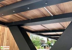 Table De Pique-Nique En Aluminium Vancouver 174 X 210 Cm -Abriet Mobilier Soldes Boutique table pique nique aluminium imitation bois 210cm 2bancs vancouver 4