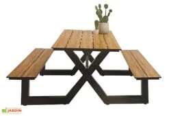 Table De Pique-Nique En Aluminium Vancouver 174 X 210 Cm -Abriet Mobilier Soldes Boutique table pique nique aluminium vancouver 152 210 cm 1