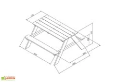 Sunny Table De Pique-Nique En Bois De Hemlock Dave 89 X 89 Cm -Abriet Mobilier Soldes Boutique table pique nique bois hemlock dave 89x89cm 2
