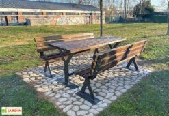 Table De Pique-nique En Bois De Pin Traité Et Acier Galvanisé Space