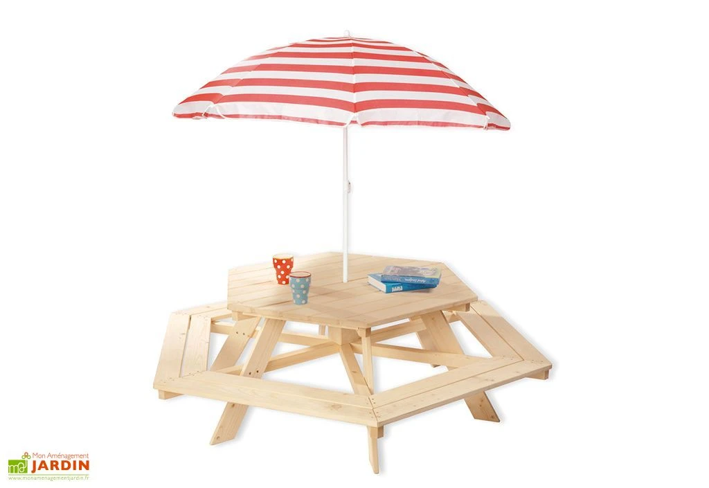 Pinolino Table De Pique-Nique En Bois Pour Enfant Nicki (6 Places) 1 Pinolino Table De Pique-Nique En Bois Pour Enfant Nicki (6 Places)