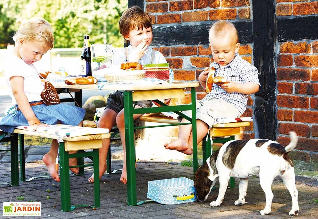 Pinolino Table De Jardin Pour Enfant Pliable + Bancs (6 Places) 4 Pinolino Table De Jardin Pour Enfant Pliable + Bancs (6 Places) – Image 4