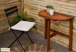 Table De Jardin Arrondie Pliante En Bois Traité – Adapt -Abriet Mobilier Soldes Boutique table pliante en bois traite 1