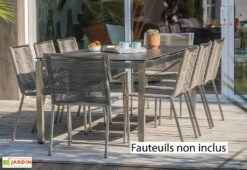 Table De Jardin En Inox Avec Plateau Céramique 200 X 100 Cm – Torino 6 Table De Jardin En Inox Avec Plateau Céramique 200 X 100 Cm – Torino -Abriet Mobilier Soldes Boutique table salon jardin sans fauteuils 1
