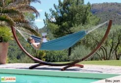 Toile De Hamac En Coton 135 X 200 Cm - Marama -Abriet Mobilier Soldes Boutique toile hamac coton marama bleu jean