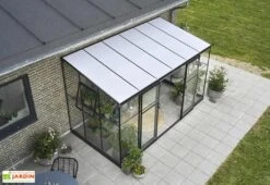 Halls Serre De Jardin Adossée En Verre Trempé Qube Lean-to 612 – 7,1 M² -Abriet Mobilier Soldes Boutique toit polycarbonate serre adossee halls qube