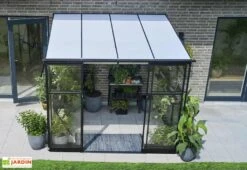 Halls Serre De Jardin Adossée En Verre Trempé Qube Lean-to 68 – 4,7 M² -Abriet Mobilier Soldes Boutique toit polycarbonate serre jardin murale qube