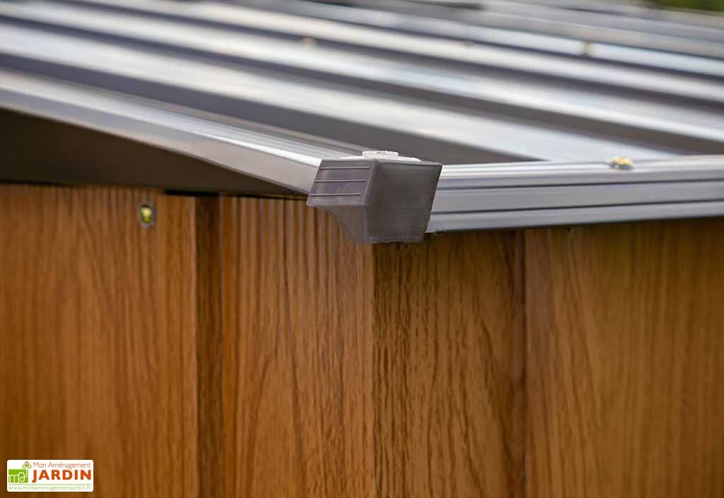 Abri De Jardin En Acier Galvanisé Imitation Bois 7 M² 5 Abri De Jardin En Acier Galvanisé Imitation Bois 7 M² – Image 5