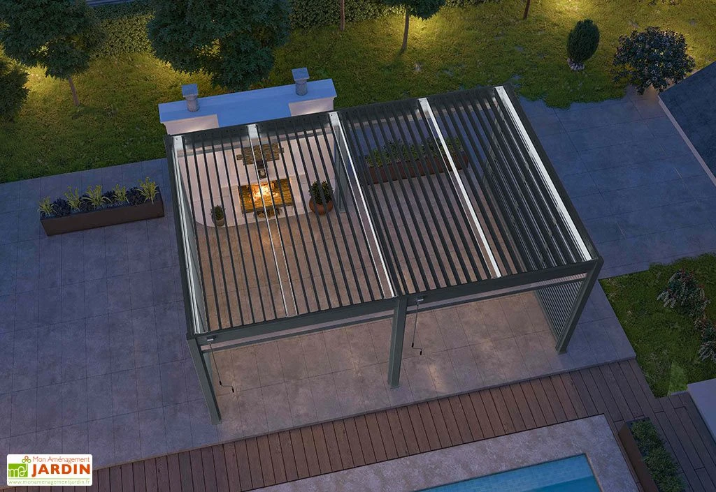 Pergola Bioclimatique Ombréa En Aluminium 4 X 6 M Autoportée - Anthracite 6 Pergola Bioclimatique Ombréa En Aluminium 4 X 6 M Autoportée - Anthracite – Image 6