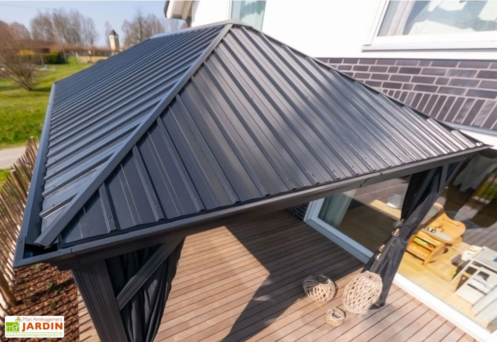 Tonnelle En Aluminium Autoportée 6 X 3,5 M Avec Toiture Acier - Marsala 5 Tonnelle En Aluminium Autoportée 6 X 3,5 M Avec Toiture Acier - Marsala – Image 5