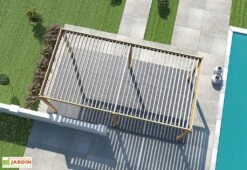 Pergola Bioclimatique Ombréa En Aluminium 3 X 6 M Autoportée - Imitation Bois -Abriet Mobilier Soldes Boutique toiture pergola bioclimatique 3x6m ombrea 15 712324