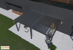 Pergola Bioclimatique Ombréa En Aluminium 4 X 6 M Adossée - Anthracite -Abriet Mobilier Soldes Boutique toiture pergola bioclimatique adossee 4x6 ombrea 15 729360
