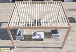 Pergola Bioclimatique Ombréa En Aluminium 3 X 4 M Autoportée - Beige Agathe -Abriet Mobilier Soldes Boutique toiture pergola bioclimatique ouverte ombrea 15 728363
