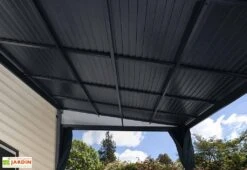 Tonnelle Adossée En Aluminium Et Acier Galvanisé Portland 14,43 M² -Abriet Mobilier Soldes Boutique toiture tonnelle murale metal portland 14m2