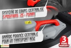 Tondeuse à Gazon Électrique 1800 W – 40 Cm Bac Récolteur 40 L -Abriet Mobilier Soldes Boutique tondeuse electrique 1800w elem garden tde1840p hauteur coupe reglable