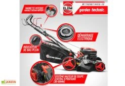 Tondeuse à Gazon Thermique Autotractée 144,3 CC – 46 Cm -Abriet Mobilier Soldes Boutique tondeuse gazon thermique elem garden wttac46t144es 22 hauteur coupe reglable
