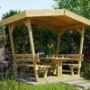 Tonnelle En Bois De Pin Traité Avec Table Et Bancs – 2,93 M²