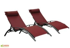 Lot De 2 Bains De Soleil En Aluminium Et Textilène – Monaco
