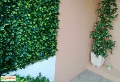 Haie Artificielle Feuilles De Troène Doré Treillis Extensible 1x2m