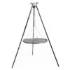 Trépied 180 Cm Et Grille De Cuisson Ronde Acier Brut Pour Braséro