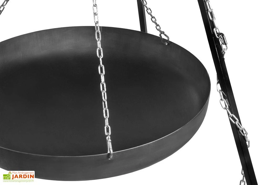 Trépied 180 Cm Et Wok Acier Brut Pour Braséro 3 Trépied 180 Cm Et Wok Acier Brut Pour Braséro – Image 3