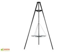 Trépied Pour Braséro Avec Grille De Cuisson Chromée : 65 X 172 Cm