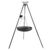 Trépied 180 Cm + Poulie Et Wok Acier Brut Pour Braséro