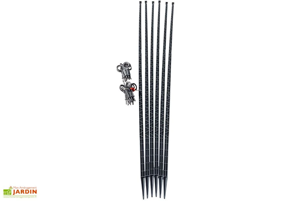 Tuteur Avec Attaches Mikado Anthracite 150 Cm (Lot De 6) 1 Tuteur Avec Attaches Mikado Anthracite 150 Cm (Lot De 6)
