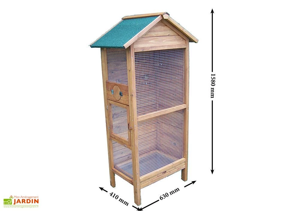 Volière Rectangulaire Pinson (77x55x158cm) 5 Volière Rectangulaire Pinson (77x55x158cm) – Image 5